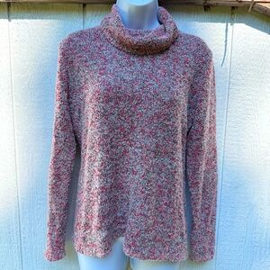 Sigrid Olsen Sport Women’s Pink Knit Pullover Cowl Neck Long Sleeve Sweater M
